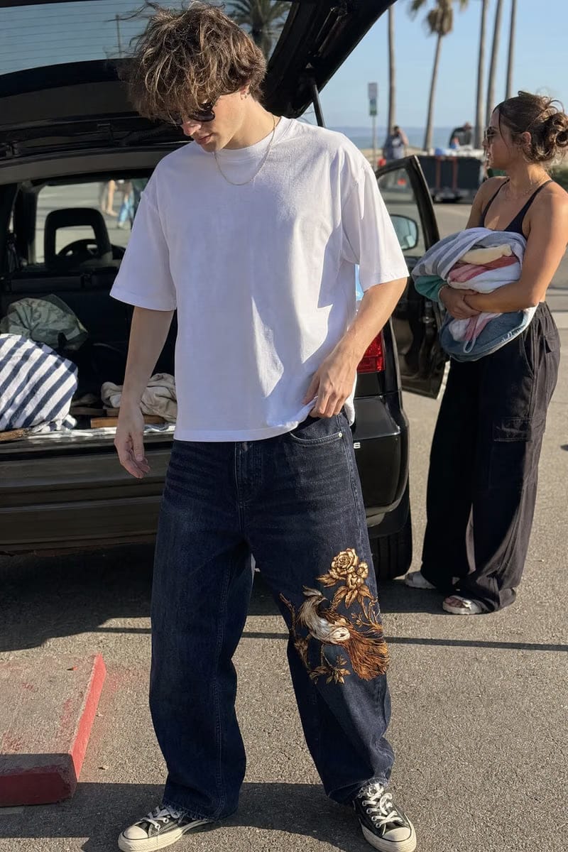 Off Supply Gilded Crane Embroidered Denim — Limited Edition