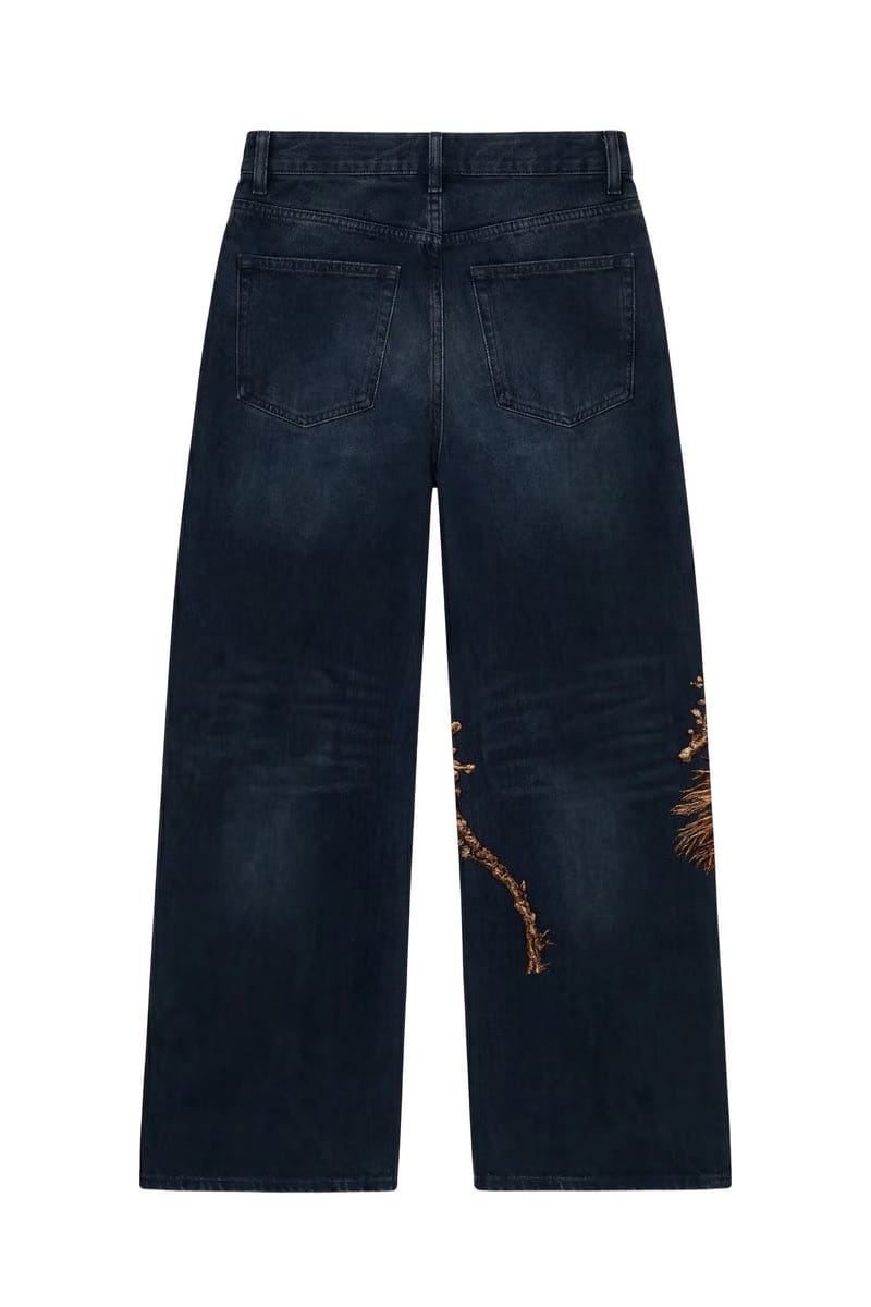 Off Supply Gilded Crane Embroidered Denim — Limited Edition