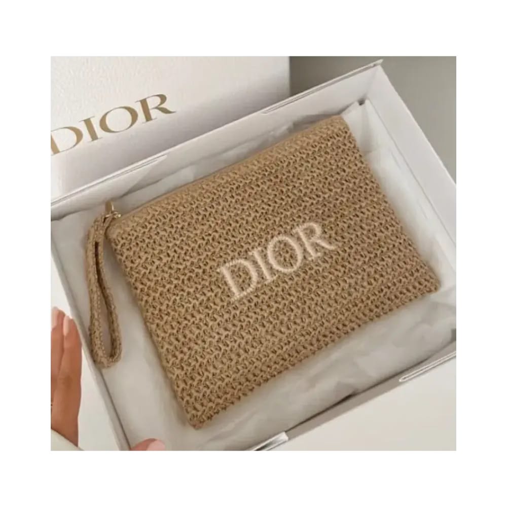 Dior Raffia Clutch