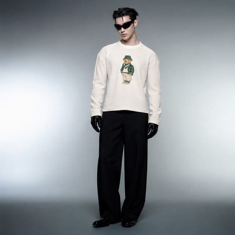 Blacklist Bear Classic Waffle T-Shirt Off White