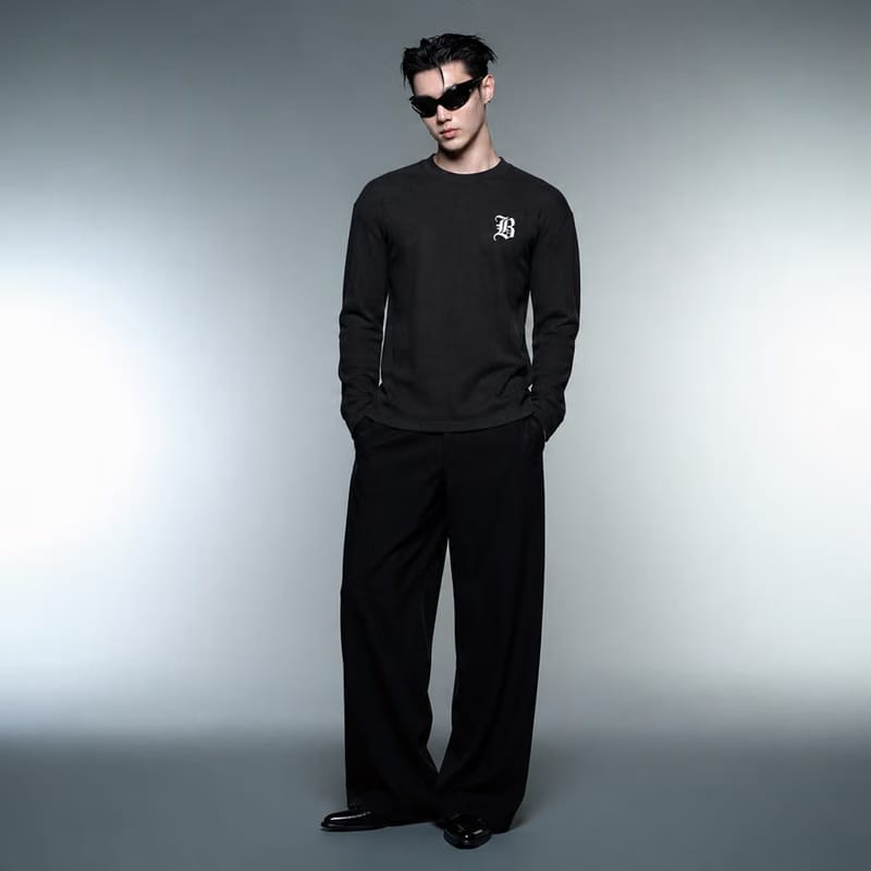 Blacklist Classic Minimal Waffle T-Shirt Black