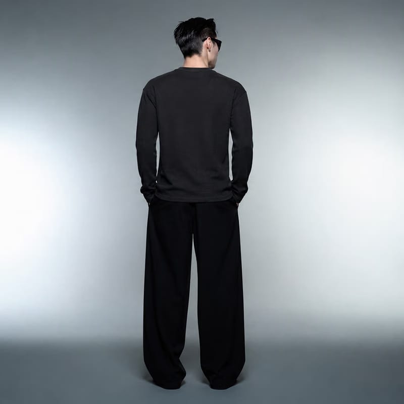Blacklist Classic Minimal Waffle T-Shirt Black
