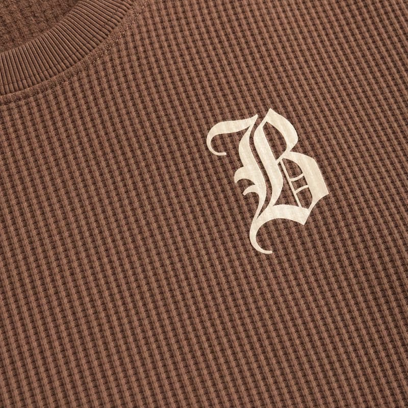 Blacklist Classic Minimal Waffle T-Shirt Brown