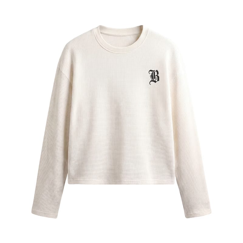 Blacklist Classic Minimal Waffle T-Shirt Off White