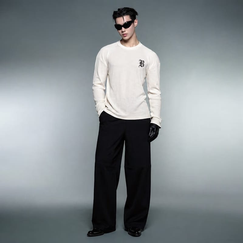 Blacklist Classic Minimal Waffle T-Shirt Off White