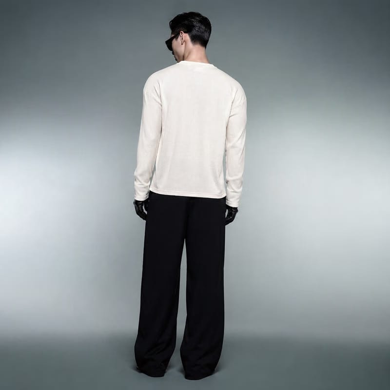 Blacklist Classic Minimal Waffle T-Shirt Off White
