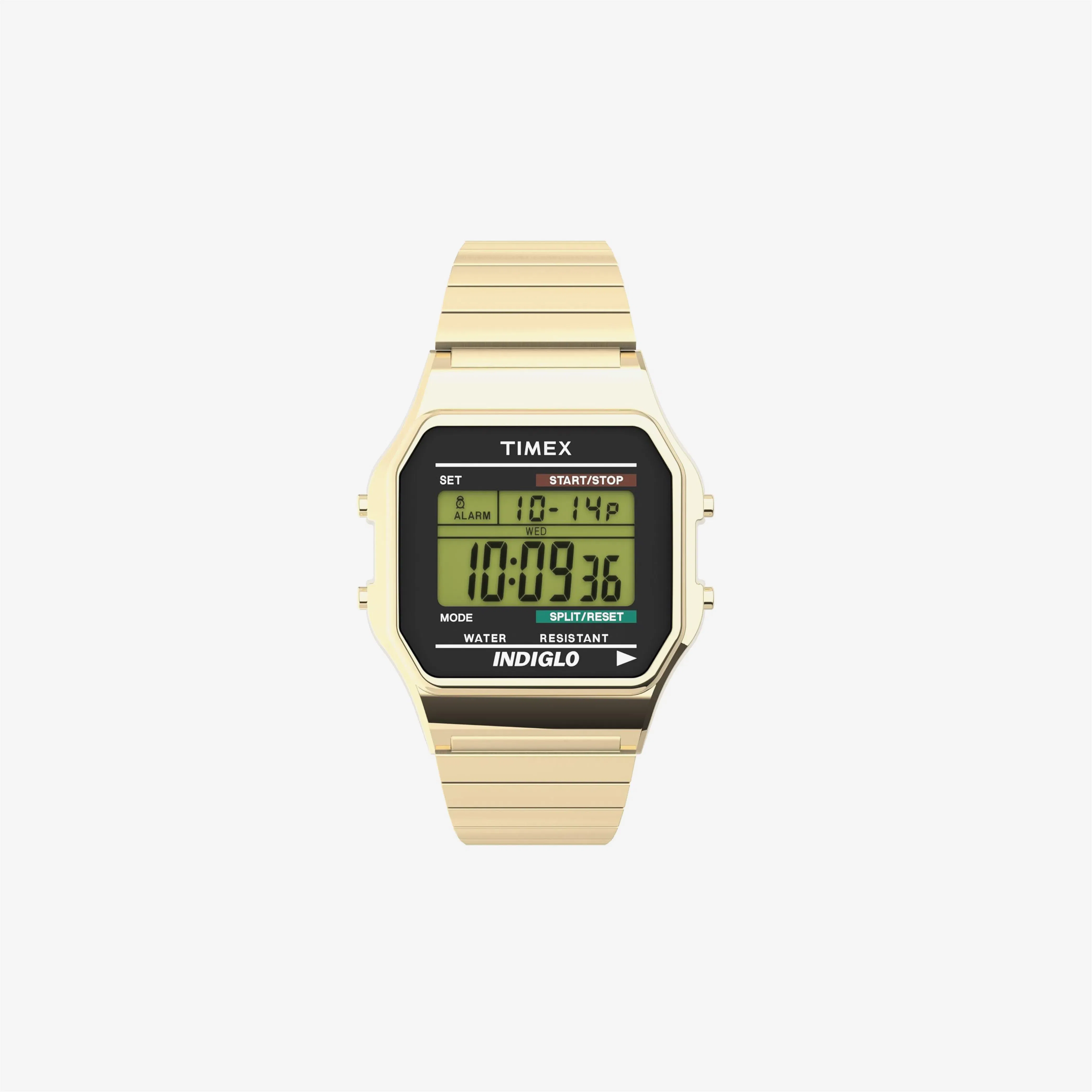 Timex Classic Digital 34mm Gold Strap Watch