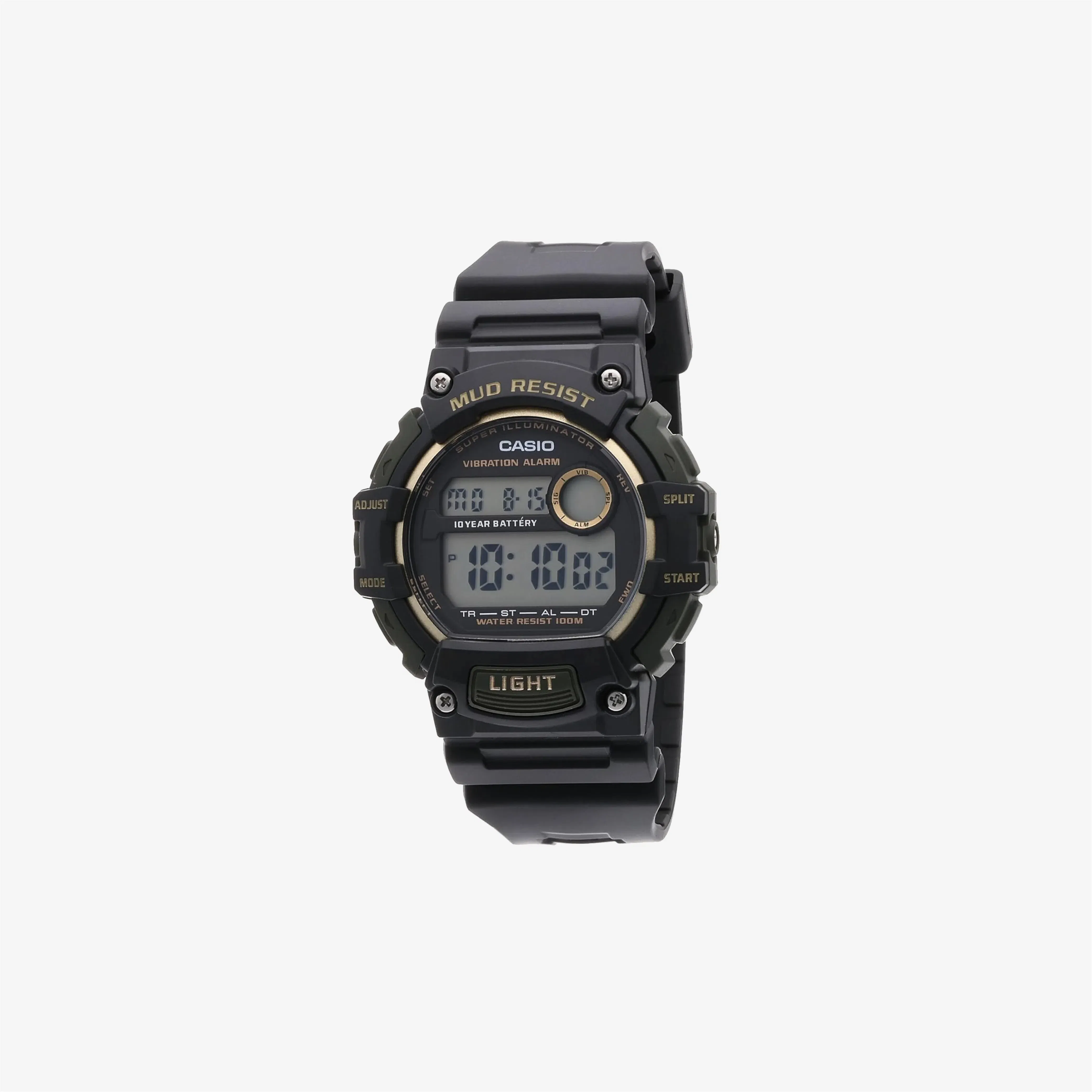 Casio Mud Resistant Stainless Steel Quartz Watch with Resin Strap, Black, 27.6 (Model: TRT-110H-1A2VCF), standard, adult