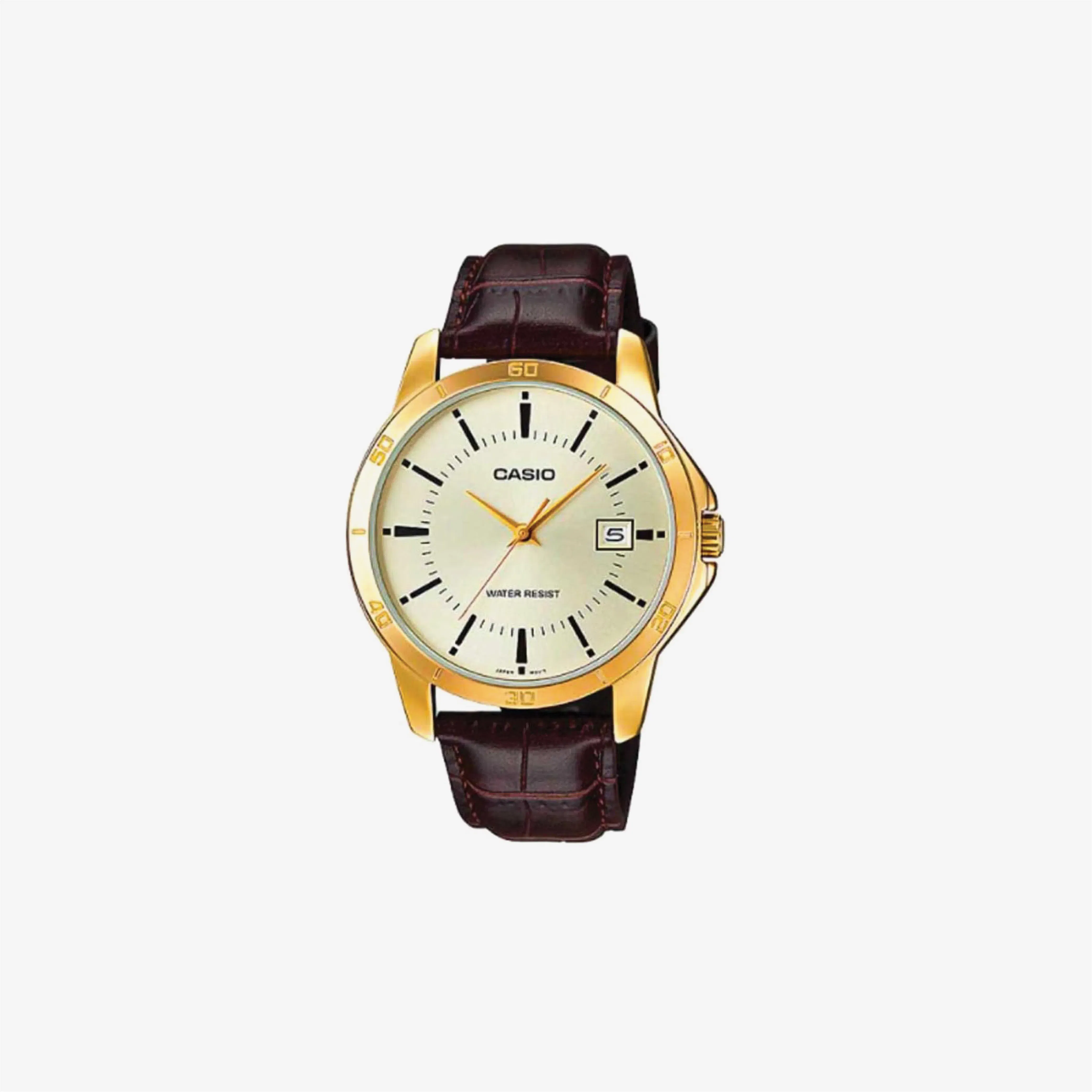 Casio MTP-V004GL-9A Date Quartz Watch with Genuine Leather