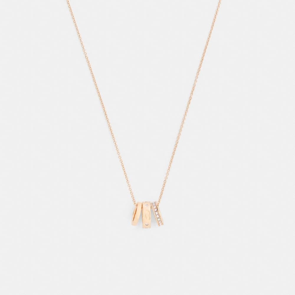 Coach Repeated C Rondelle Necklace Rose Gold