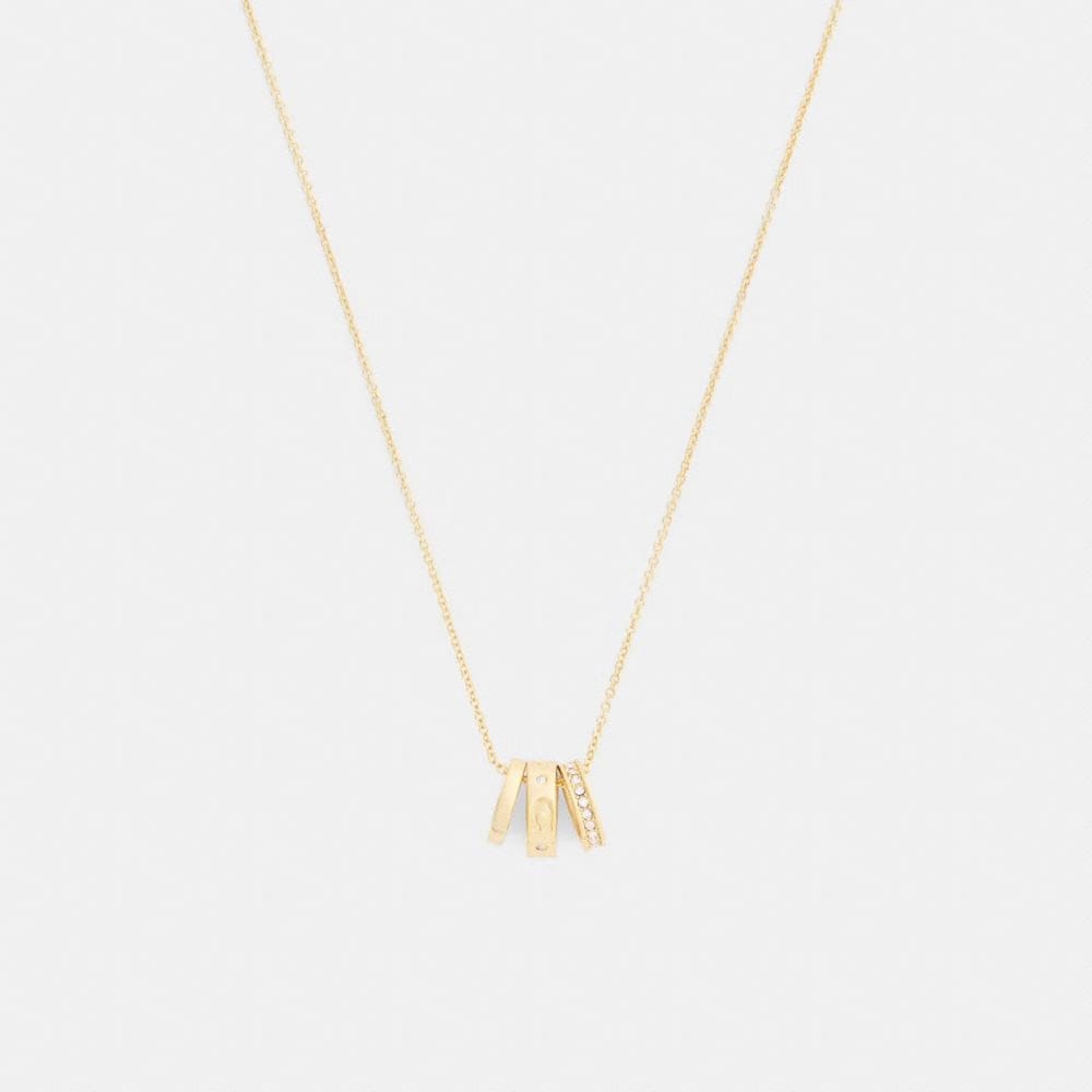 Coach Repeated C Rondelle Necklace Gold
