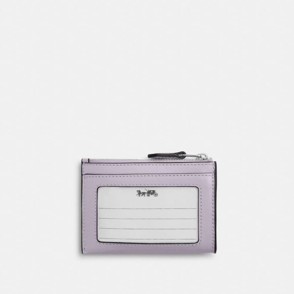 Coach Mini Skinny Id Case Silver Light Amethyst
