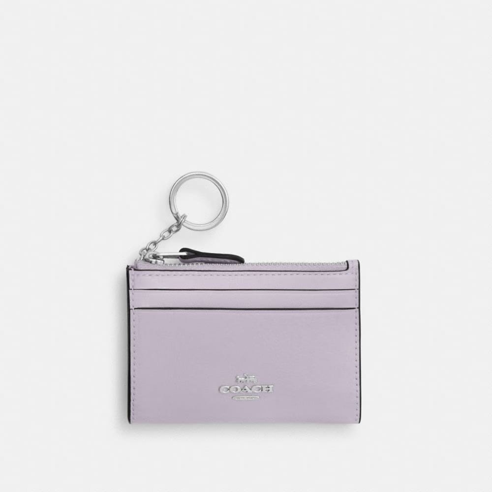 Coach Mini Skinny Id Case Silver Light Amethyst