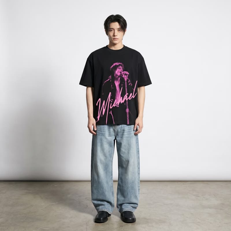 Beautyst Neon Pink Performer Black T-shirt