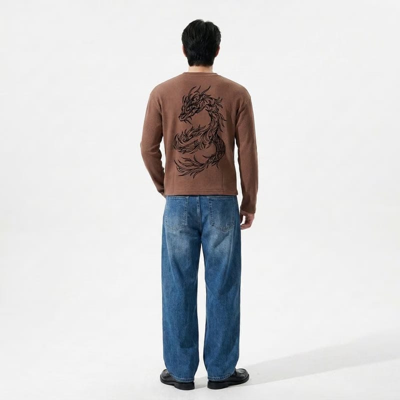 Dragon Mocha Brown Waffle T-shirt