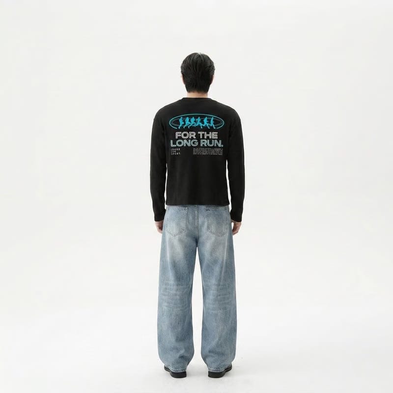 Long Run Black Waffle T-shirt