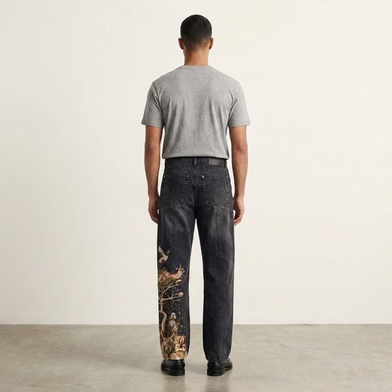 Myth Stitch Be Autyst Black Contrast Denim