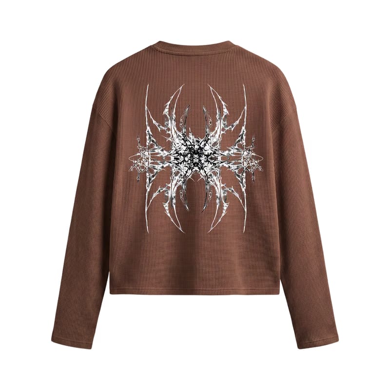 Obsidian Web Mocha Brown Waffle T-shirt