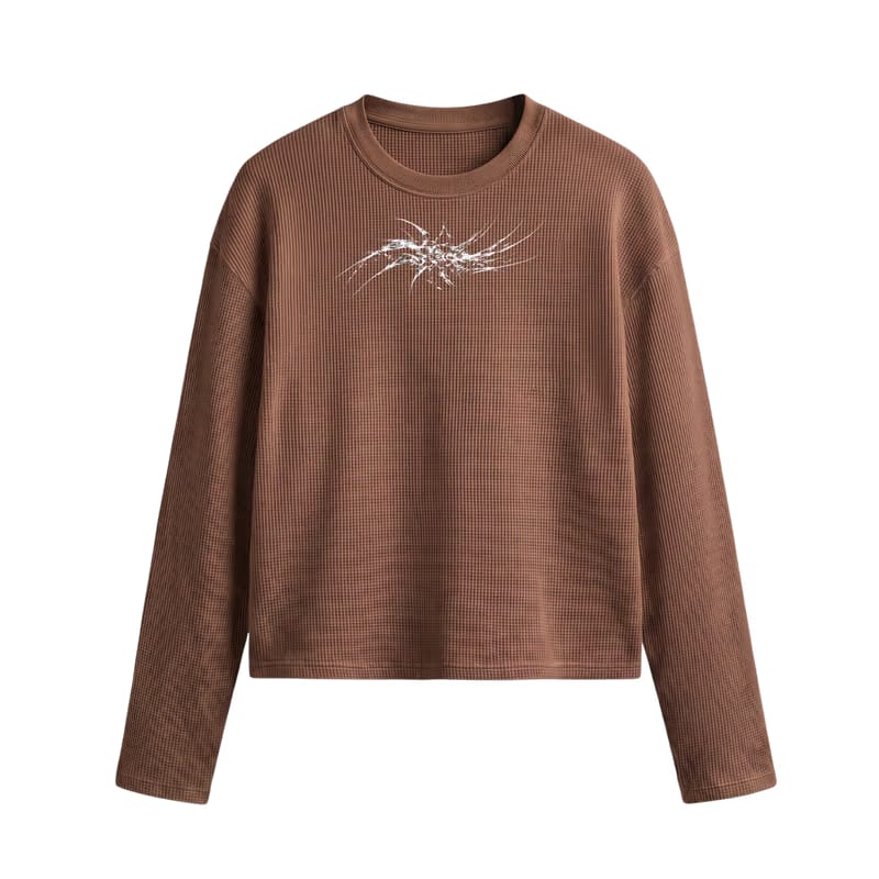 Obsidian Web Mocha Brown Waffle T-shirt