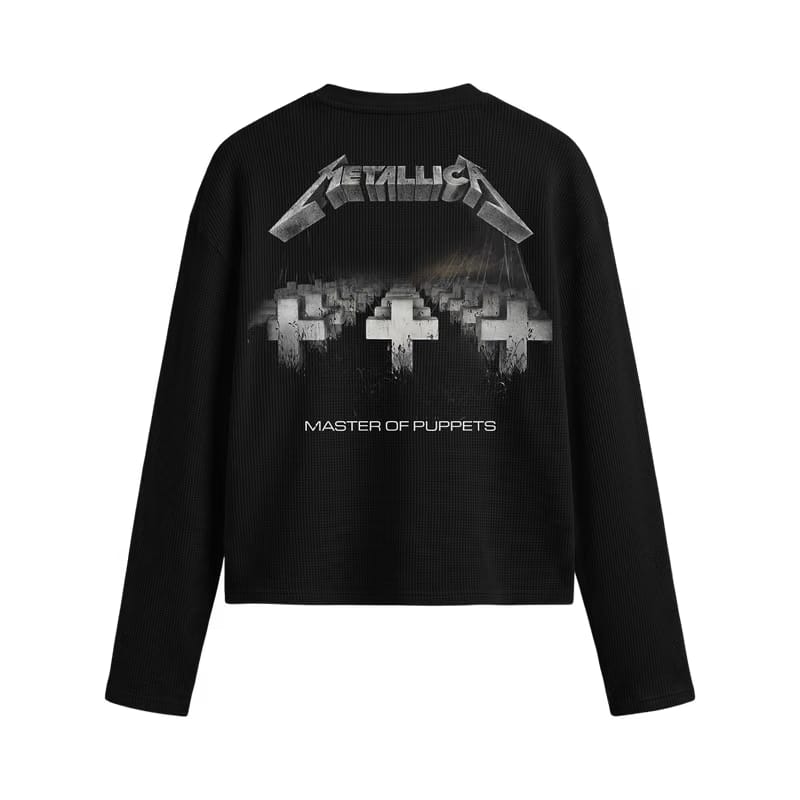 Puppet State Black Waffle T-shirt
