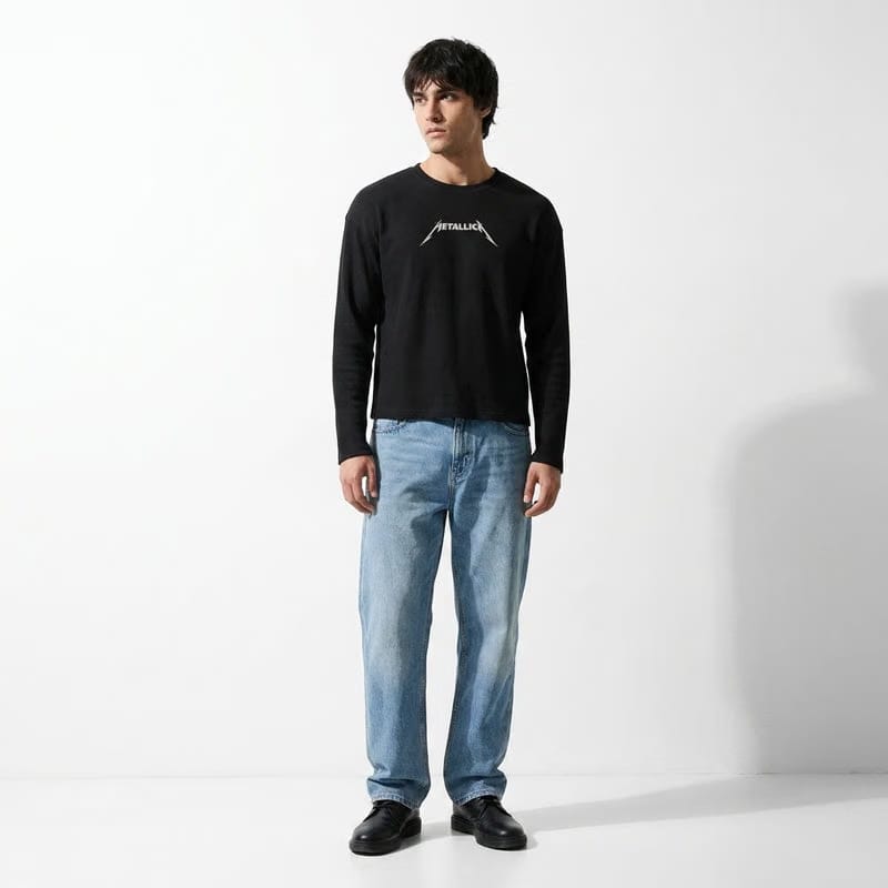 Puppet State Black Waffle T-shirt