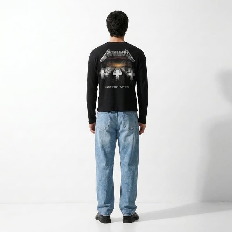 Puppet State Black Waffle T-shirt