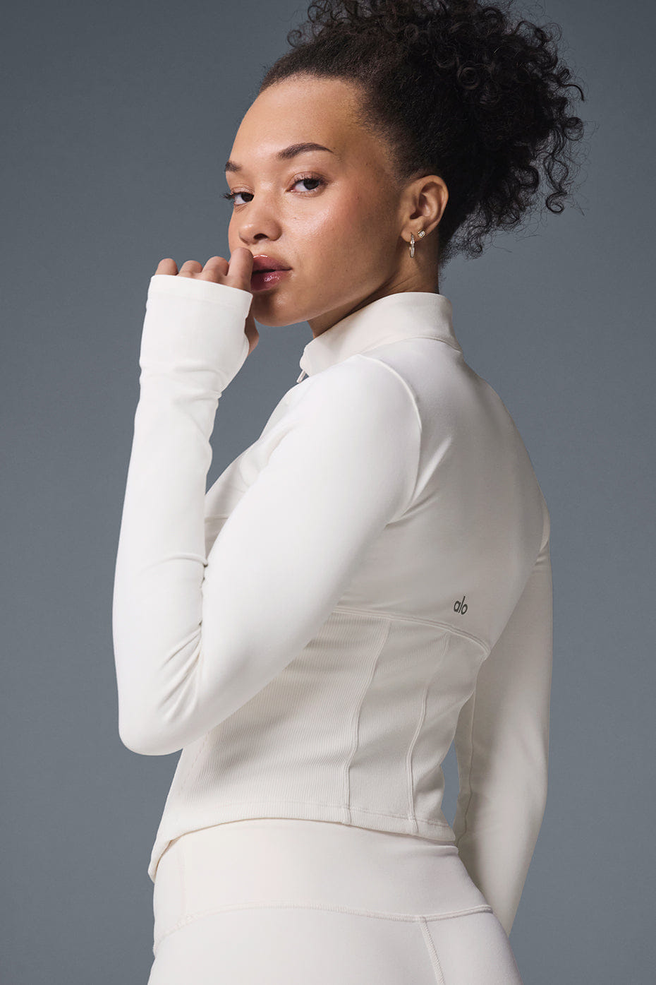Alo Yoga Airbrush Corset Full Zip Jacket - Ivory
