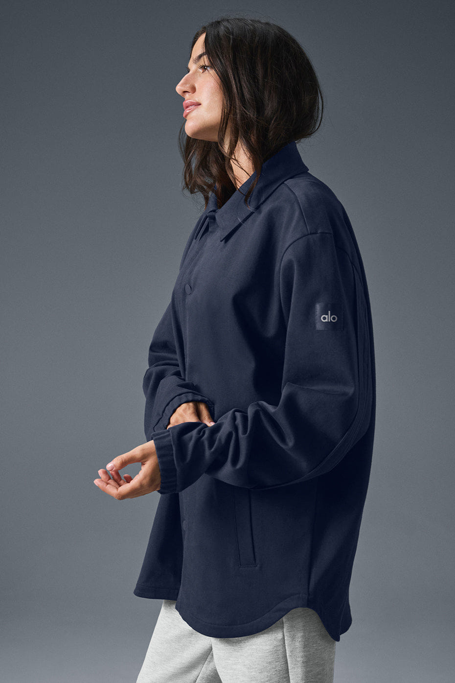 Alo Yoga Edition Sueded Jacket - Navy