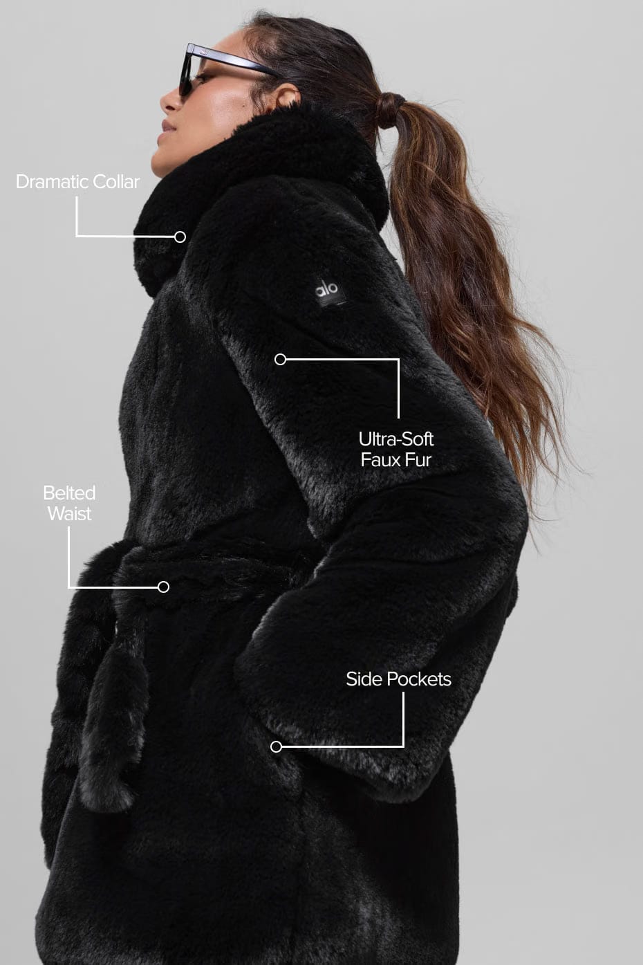Alo Yoga Faux Fur Starstruck Coat - Black