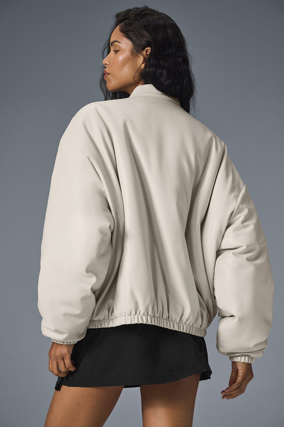 Alo Yoga Faux Leather Premier Bomber - Bone