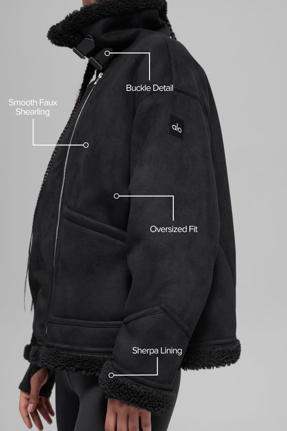 Alo Yoga Faux Shearling Grand Jacket - Black