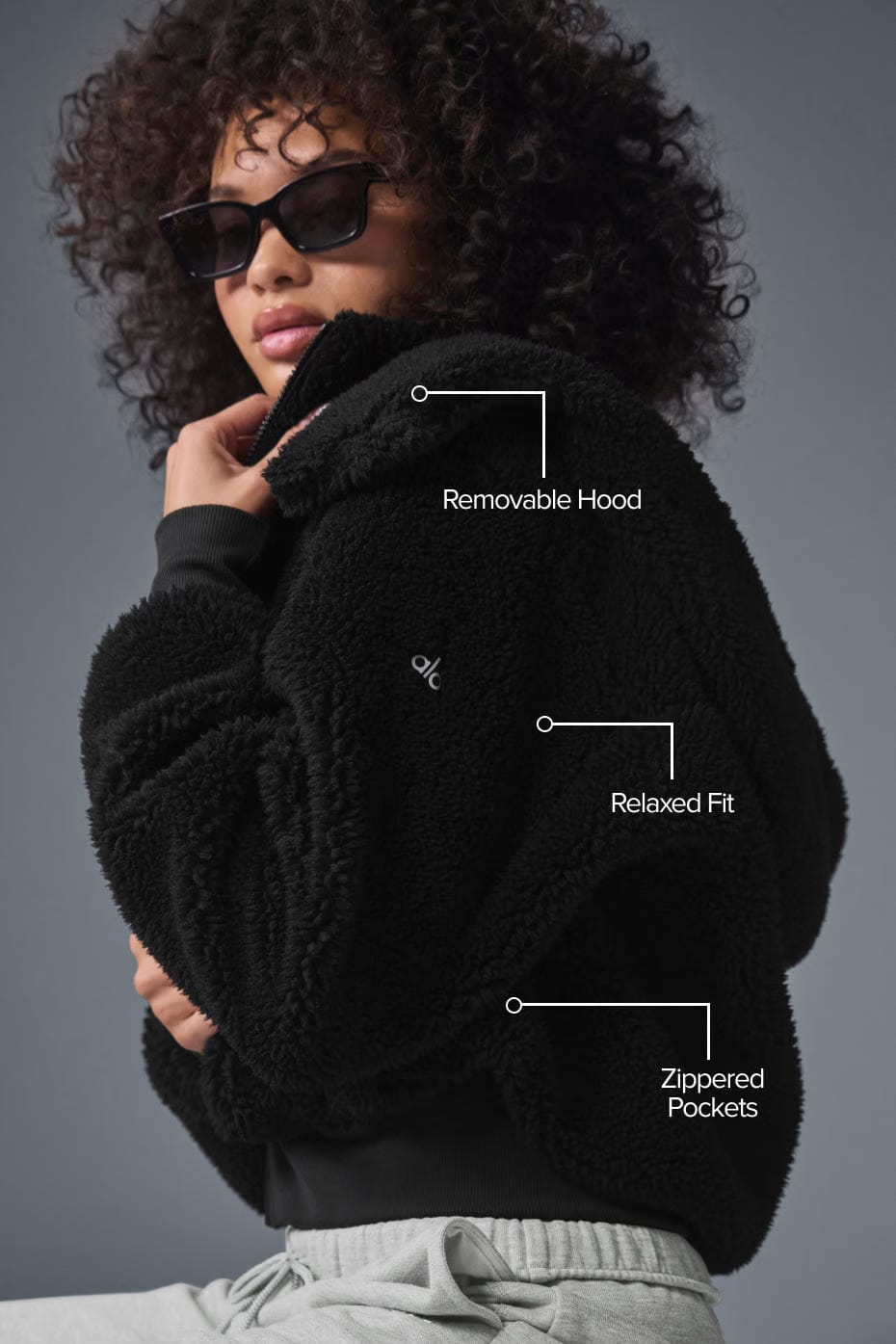 Alo Yoga Foxy Sherpa Jacket - Black