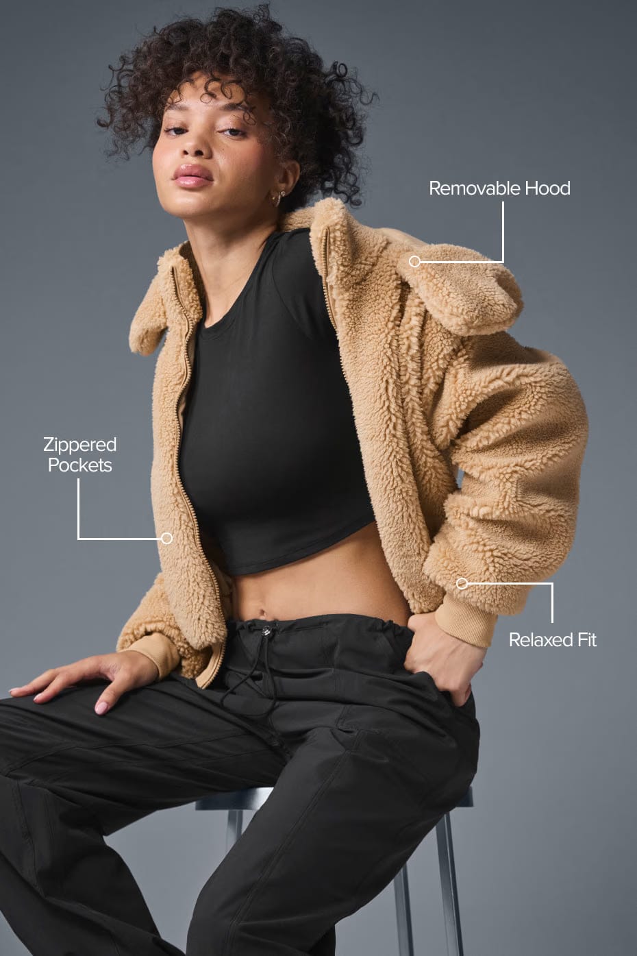 Alo Yoga Foxy Sherpa Jacket - Camel