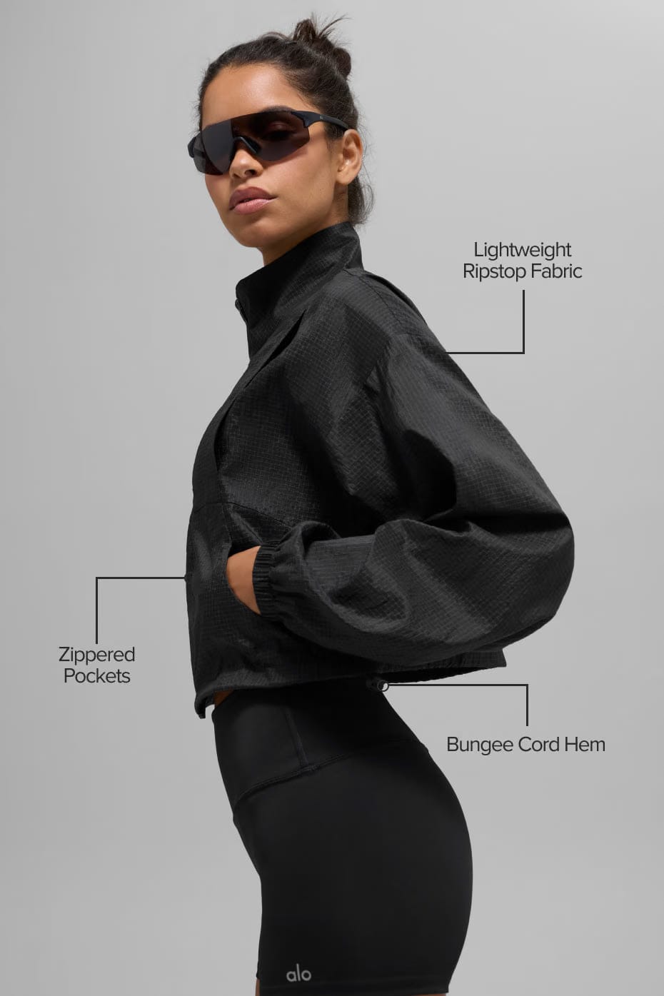 Alo Yoga Game Time Full Zip Jacket - Black