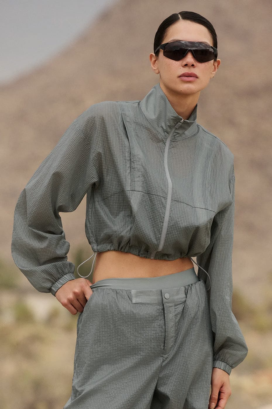Alo Yoga Game Time Full Zip Jacket - Lunar Grey