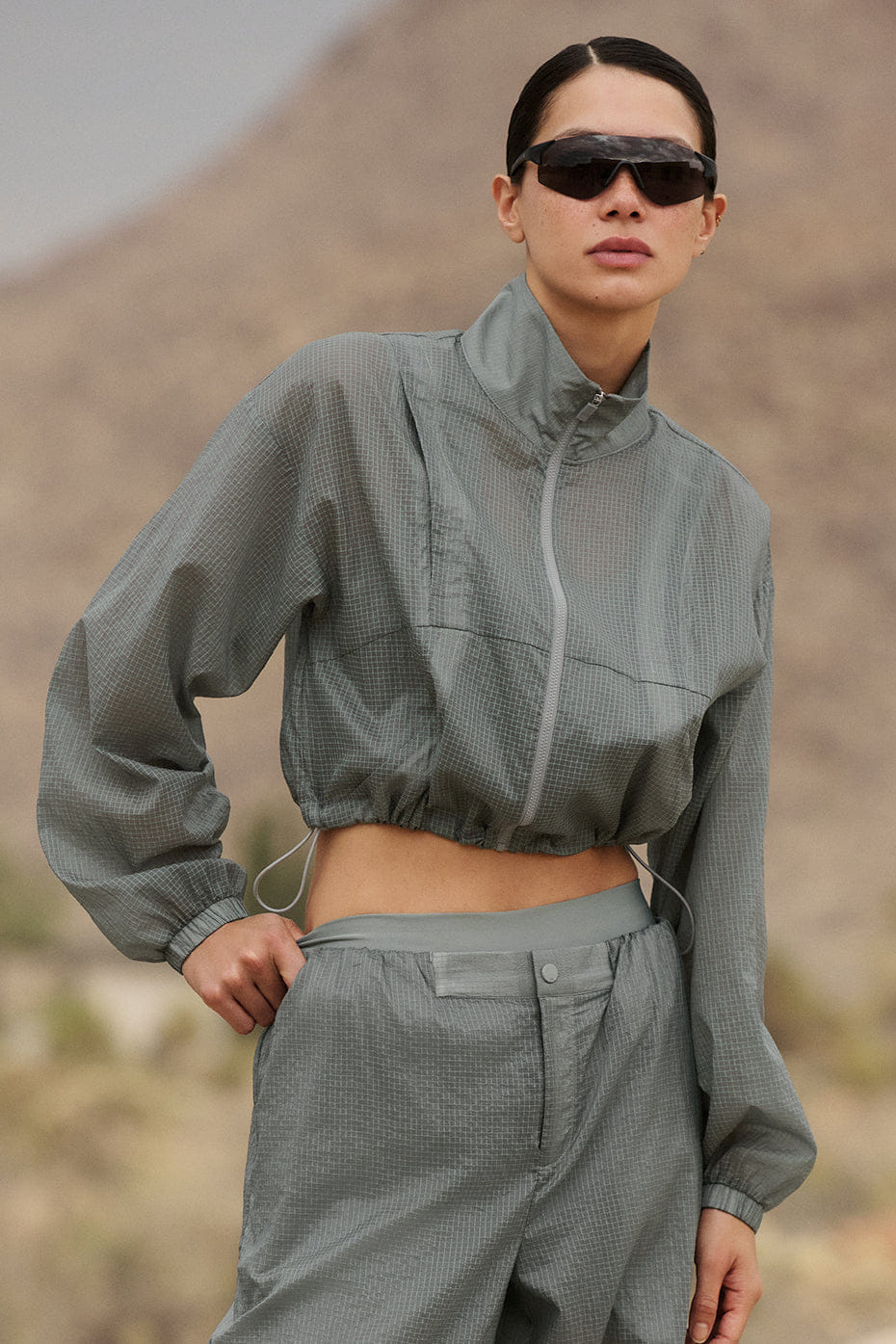 Alo Yoga Game Time Full Zip Jacket - Lunar Grey