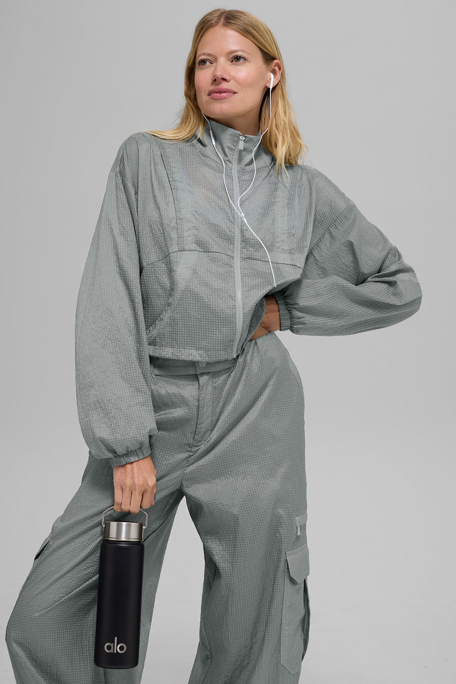 Alo Yoga Game Time Full Zip Jacket - Lunar Grey