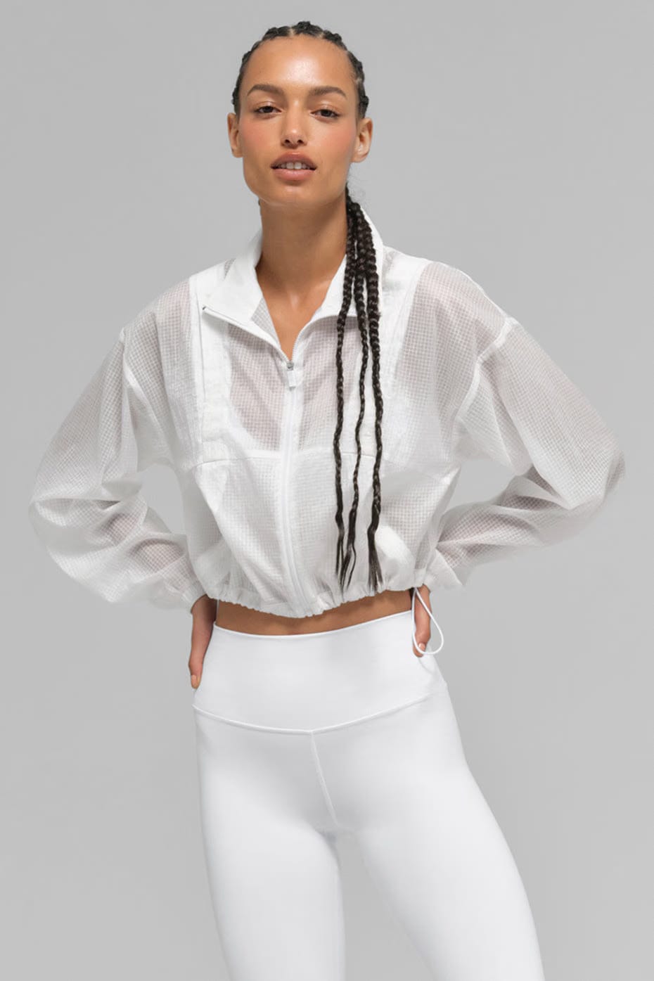 Alo Yoga Game Time Full Zip Jacket - White