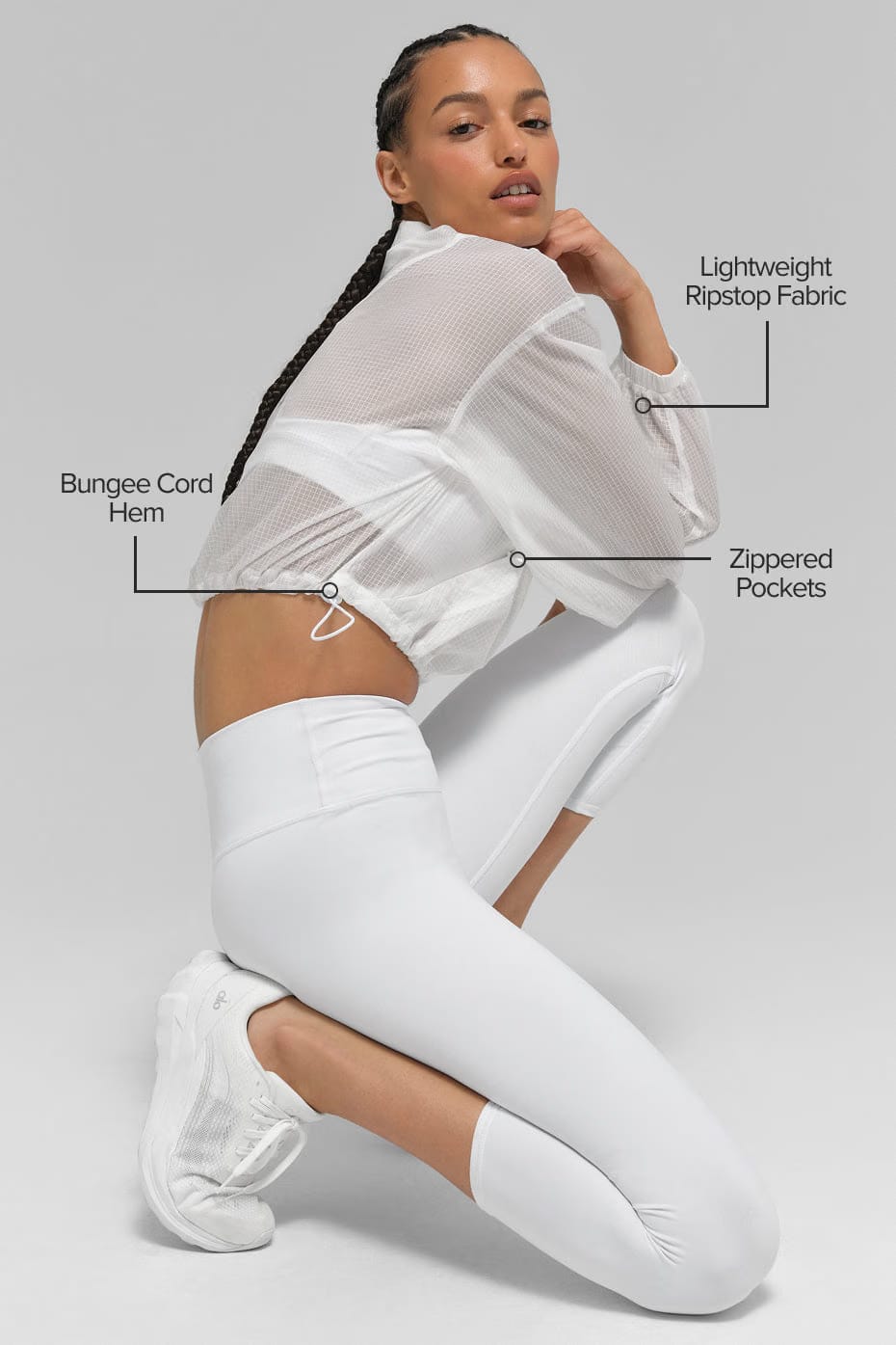 Alo Yoga Game Time Full Zip Jacket - White