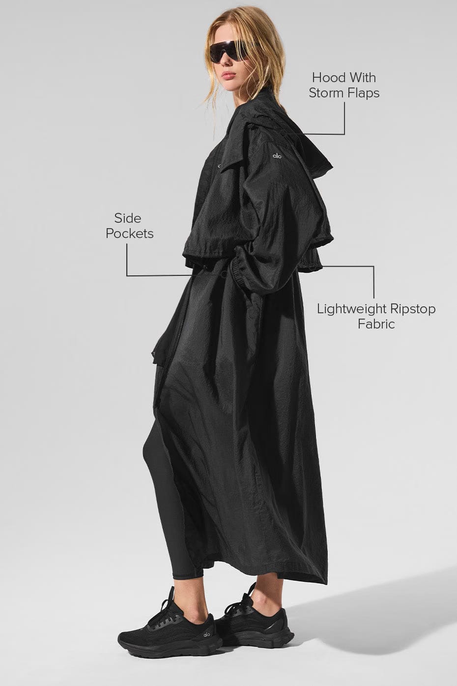 Alo Yoga Game Time Trench - Black