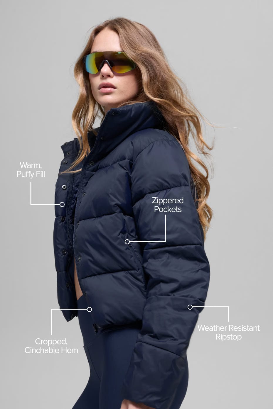 Alo Yoga Gold Rush Puffer - Navy