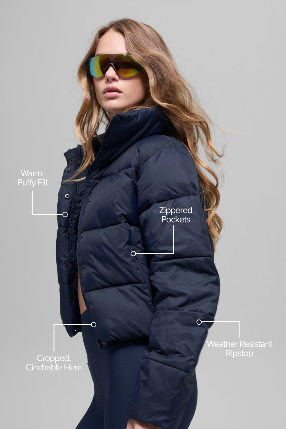 Alo Yoga Gold Rush Puffer - Navy