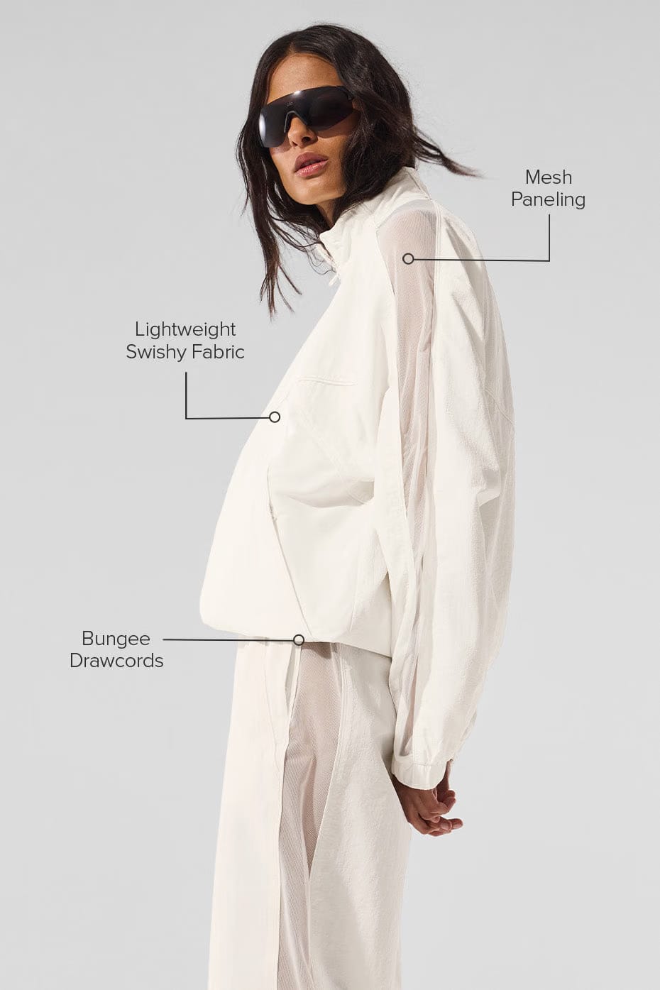 Alo Yoga Origin Full-Zip Track Jacket - Ivory