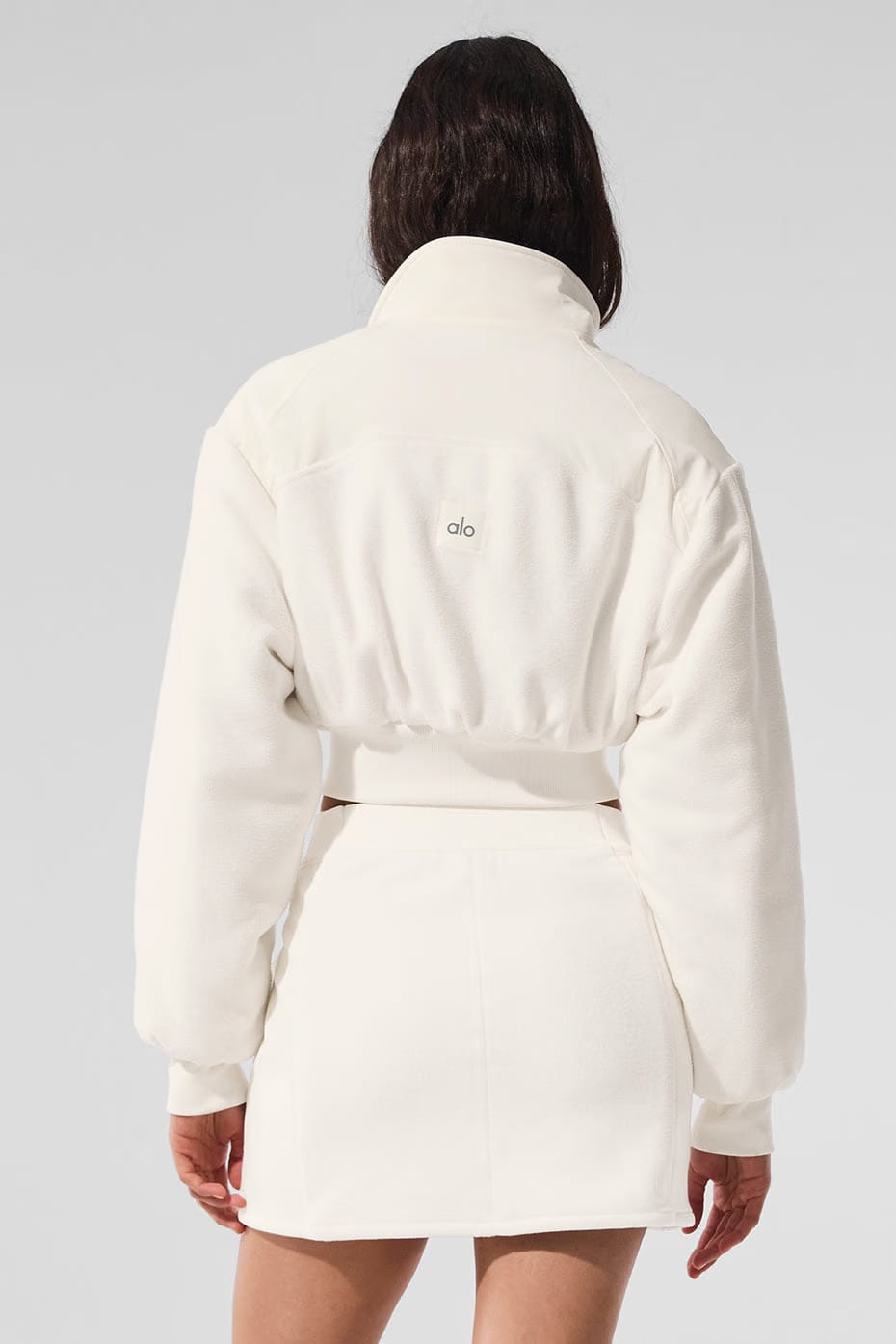 Alo Yoga Polar Fleece Cropped Wintry Mix Jacket - Ivory