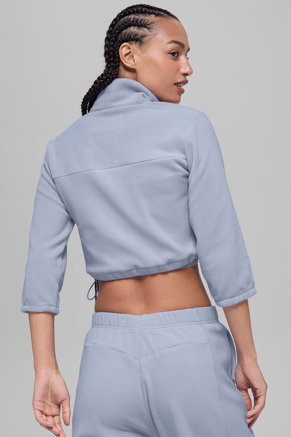 Alo Yoga Polar Fleece Retreat Cropped Jacket - Winter Frost