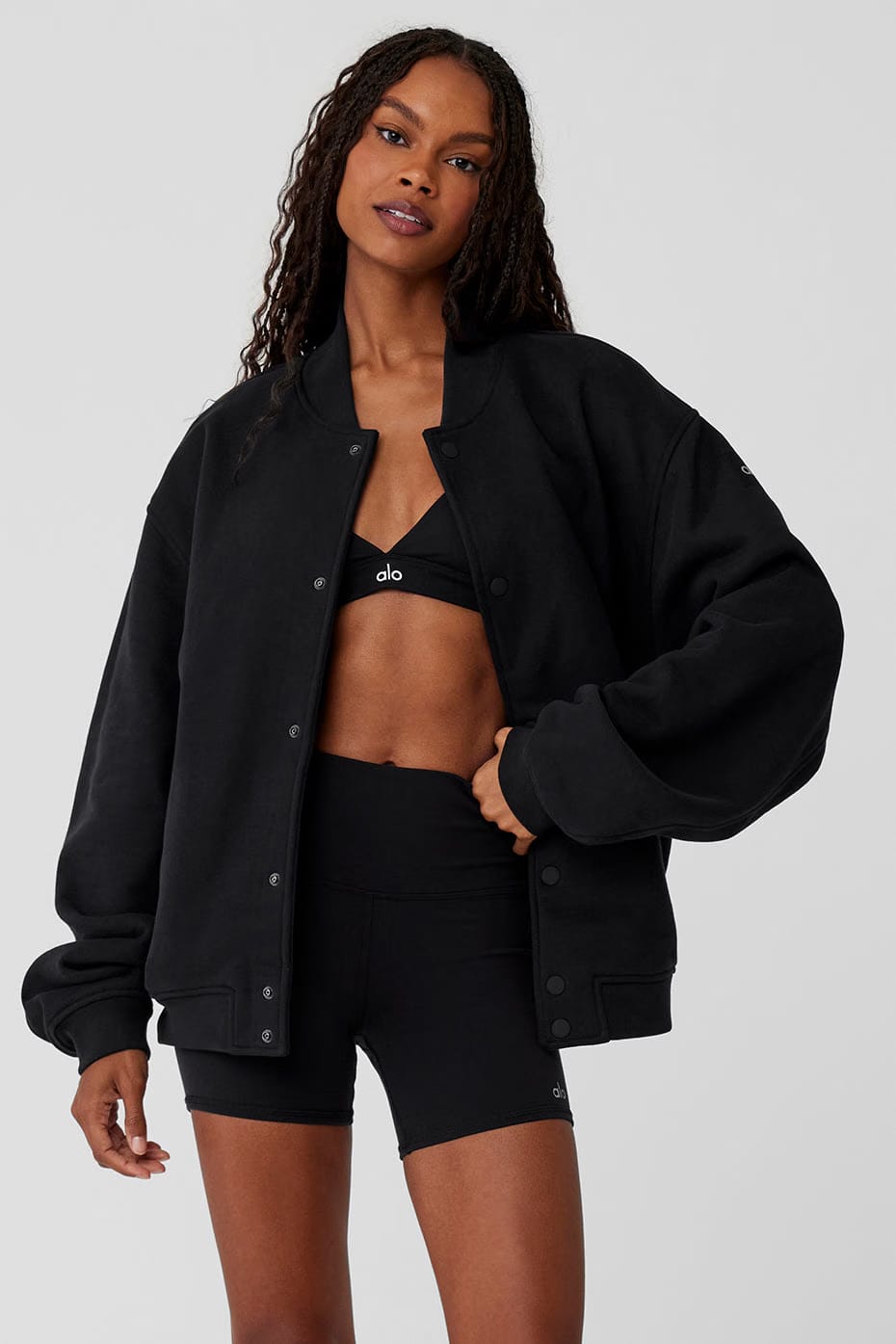 Alo Yoga Renown Varsity Jacket - Black