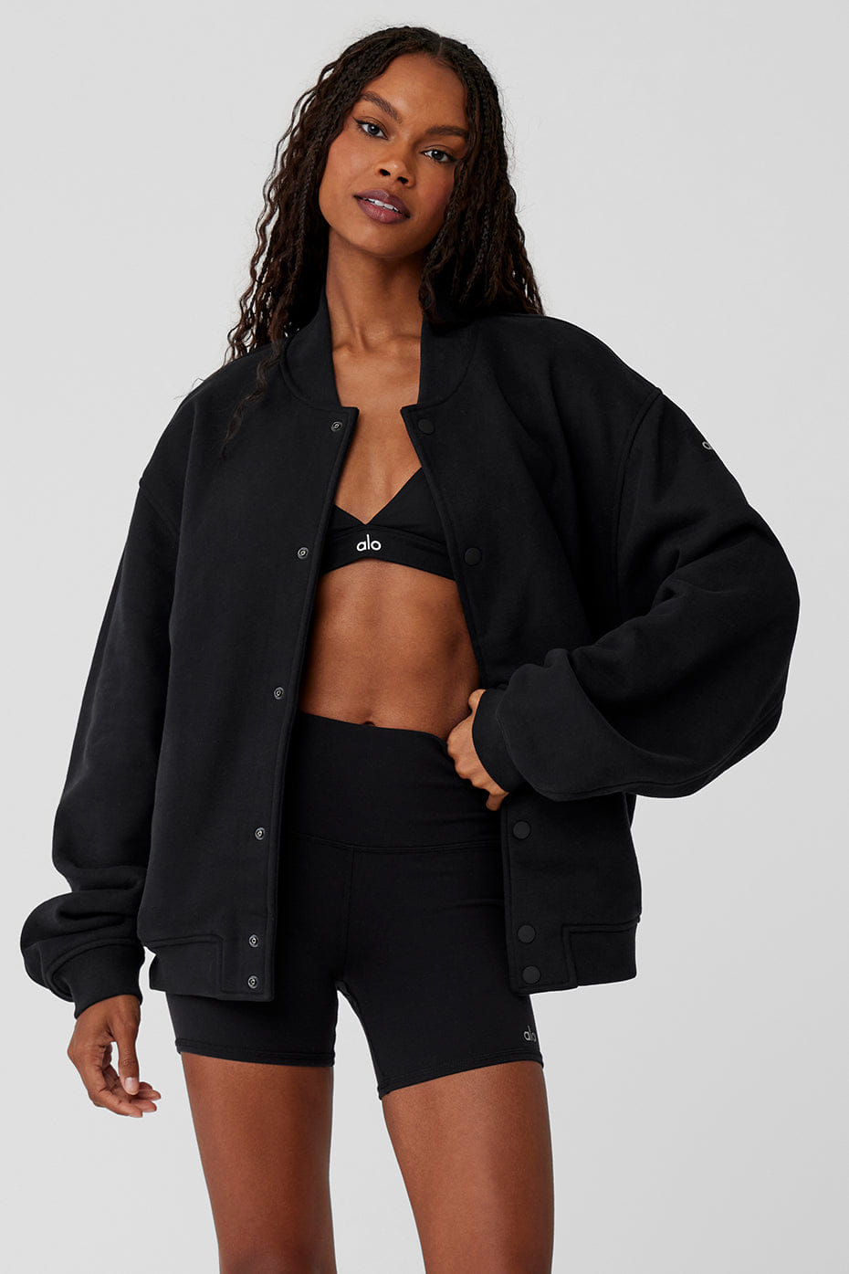 Alo Yoga Renown Varsity Jacket - Black
