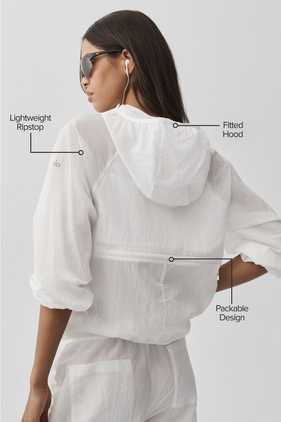 Alo Yoga Ripstop Electric Jacket - White