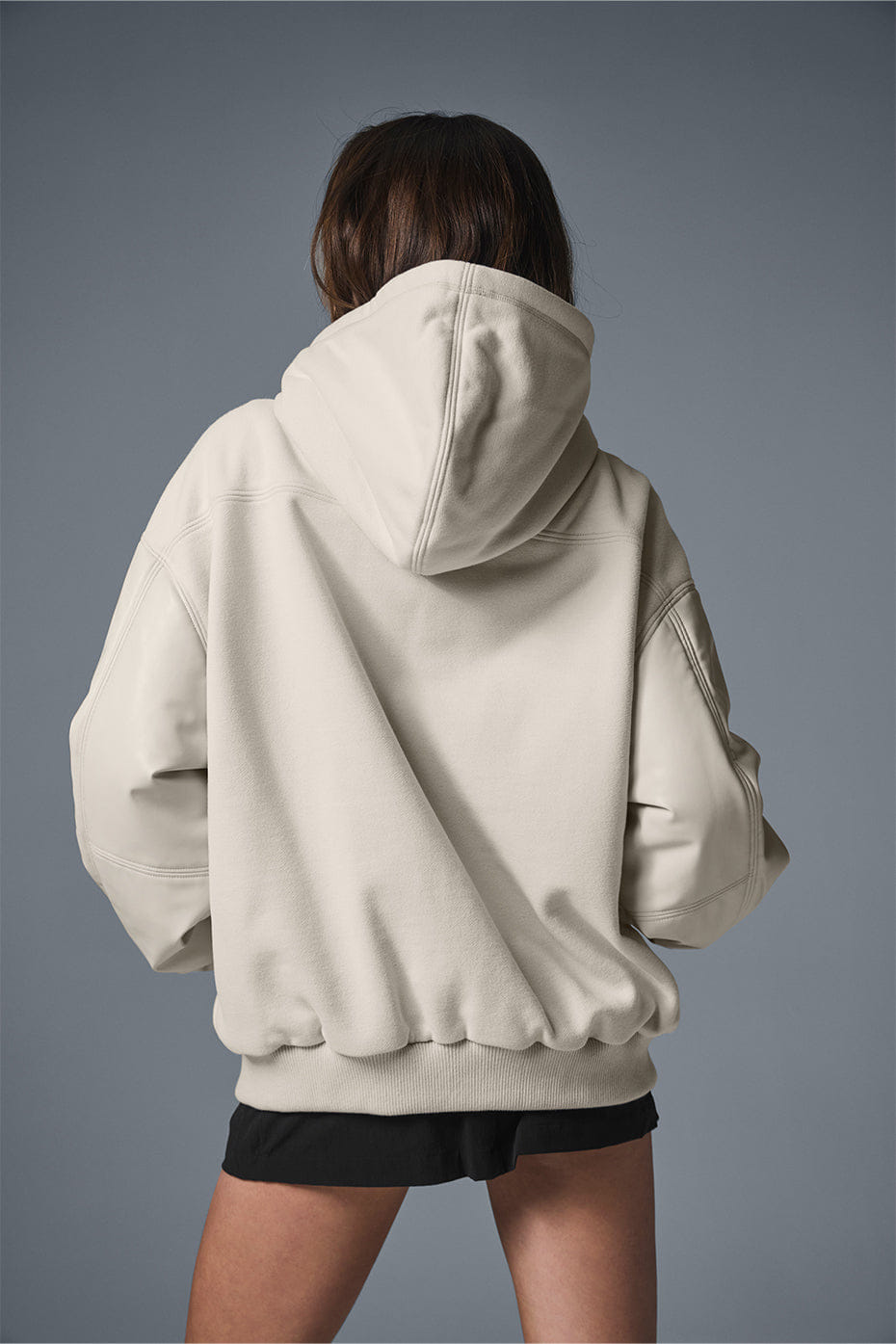 Alo Yoga Select Hooded Bomber Jacket - Bone
