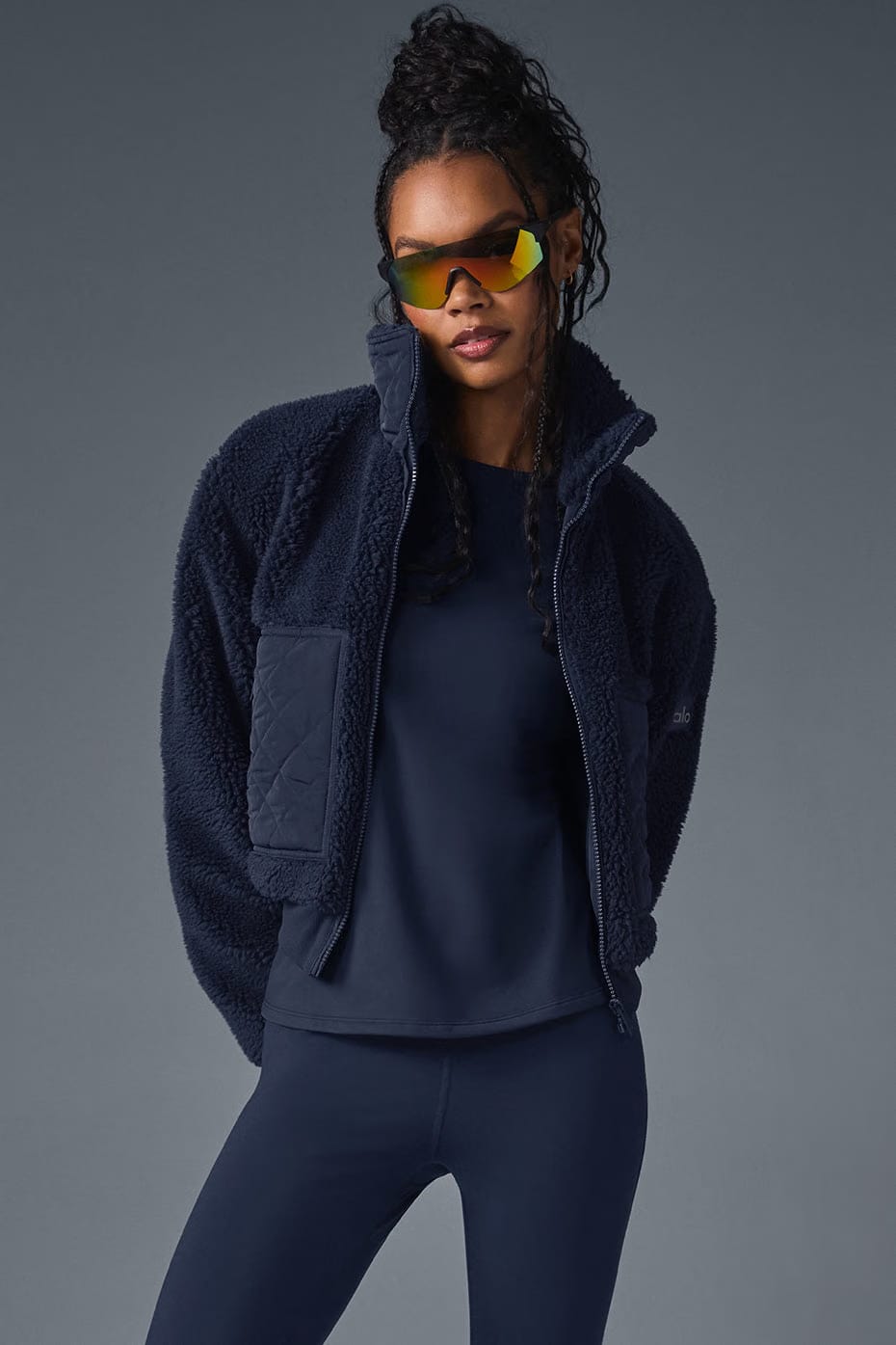 Alo Yoga Sherpa Edge Bomber - Navy